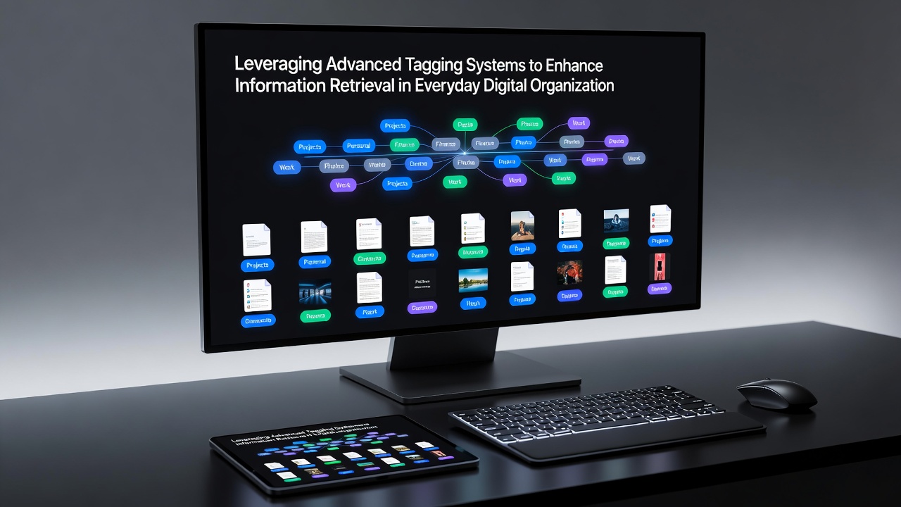 Example of tagging workflow in a digital note organization interface